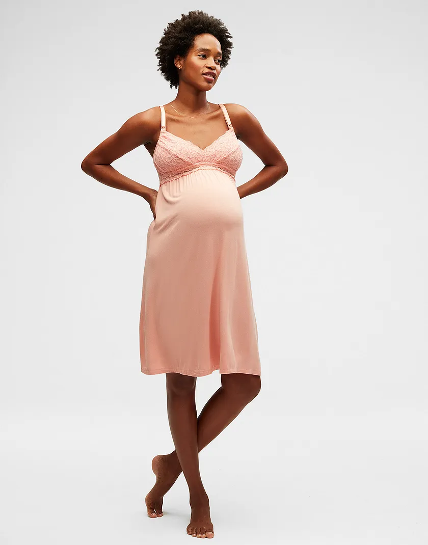 Tallulah Nightie Medium Pink Lined sleepwear bundle Model 1