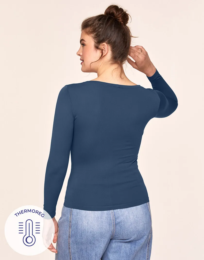 The Long Sleeve Tee Dark Blue tops bundle Model 4