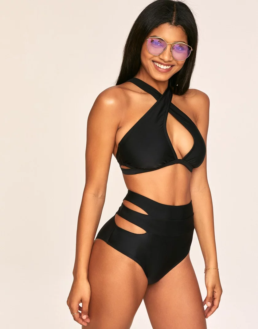 Demi Black Two Piece Swimwear Set | Adore Me