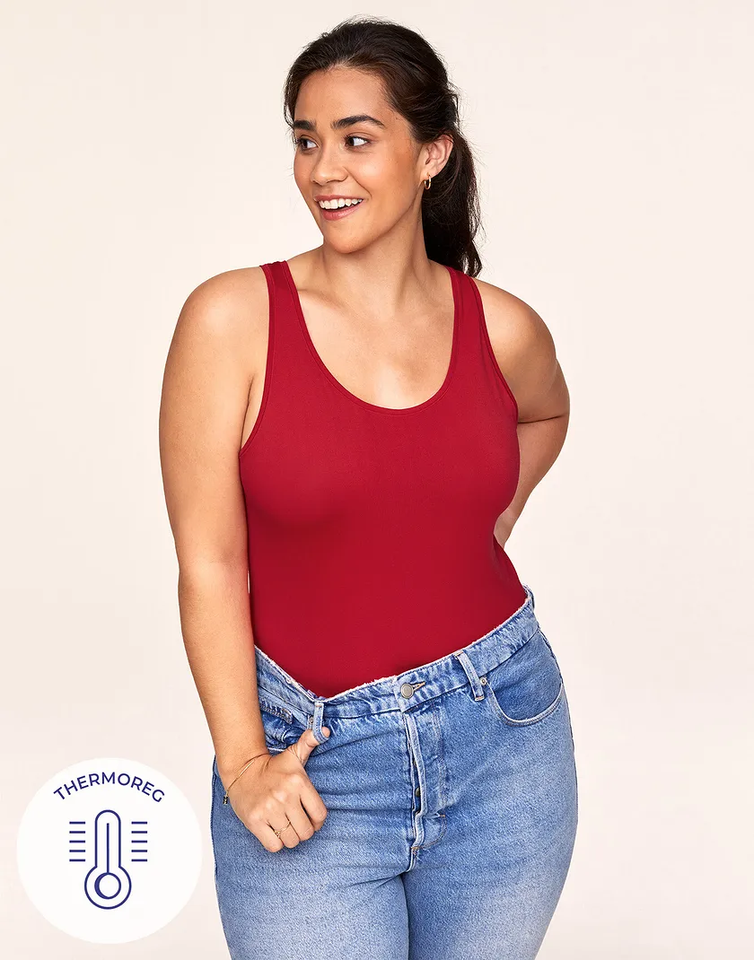 The Anytime Tank Dark Red Plus tops bundle Model 2