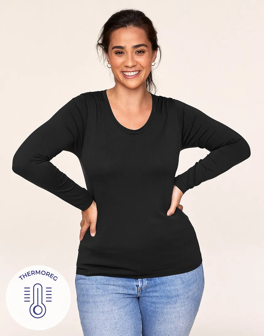 The Long Sleeve Tee Black Plus tops bundle Model 2