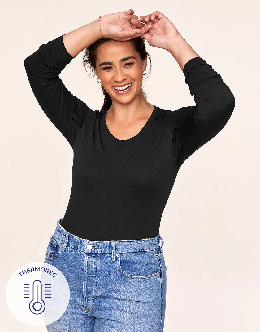 The Long Sleeve Tee Black Plus tops bundle Model 5