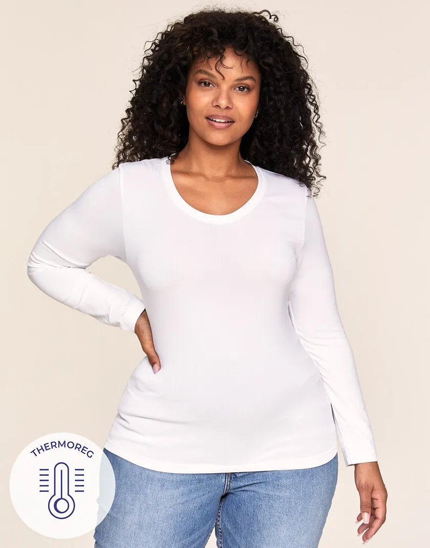 The Long Sleeve Tee White Plus tops bundle Model 4