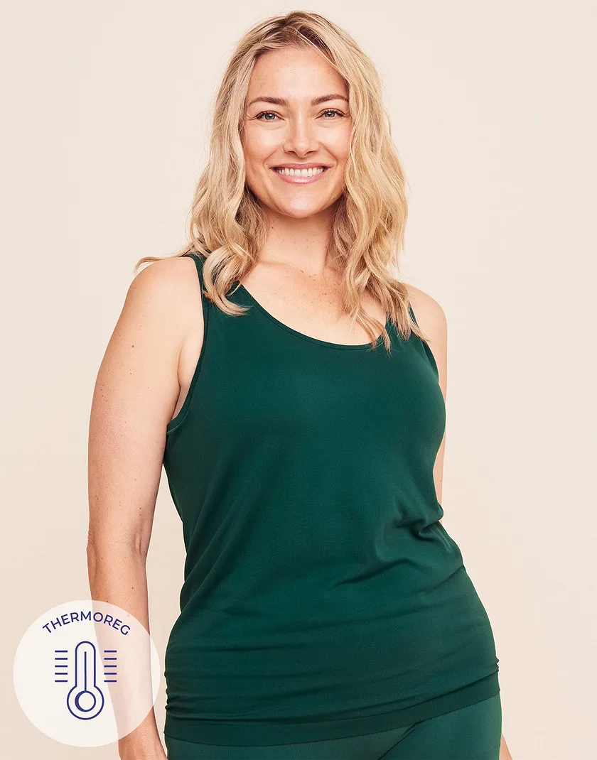 The Anytime Tank Dark Green Plus tops bundle Model 2