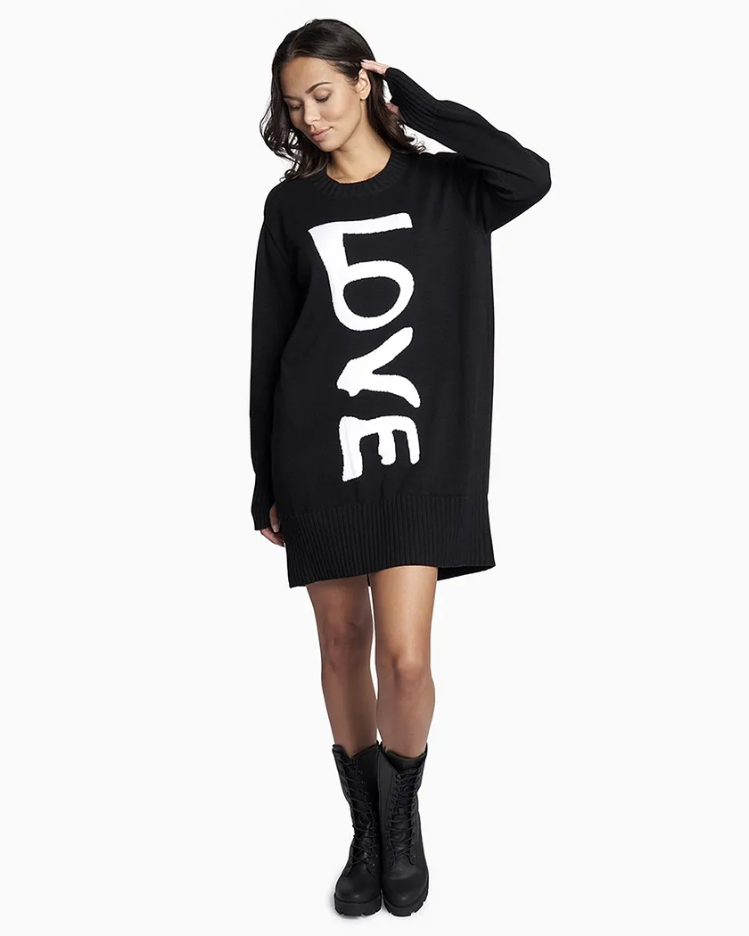 Organic Knit Sweater Dress Placement Black dresses bundle Model 3