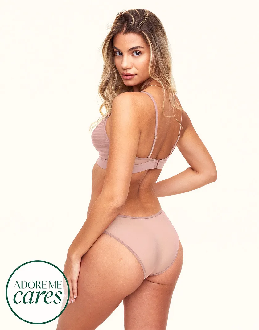 Tori Medium Beige Unlined bra and panty bundle Model 3