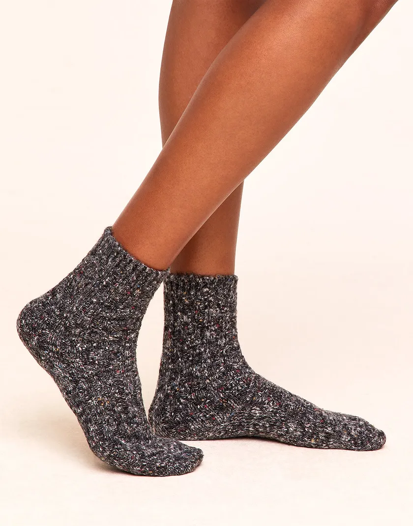 Cable Knit Black legwear bundle Model 1