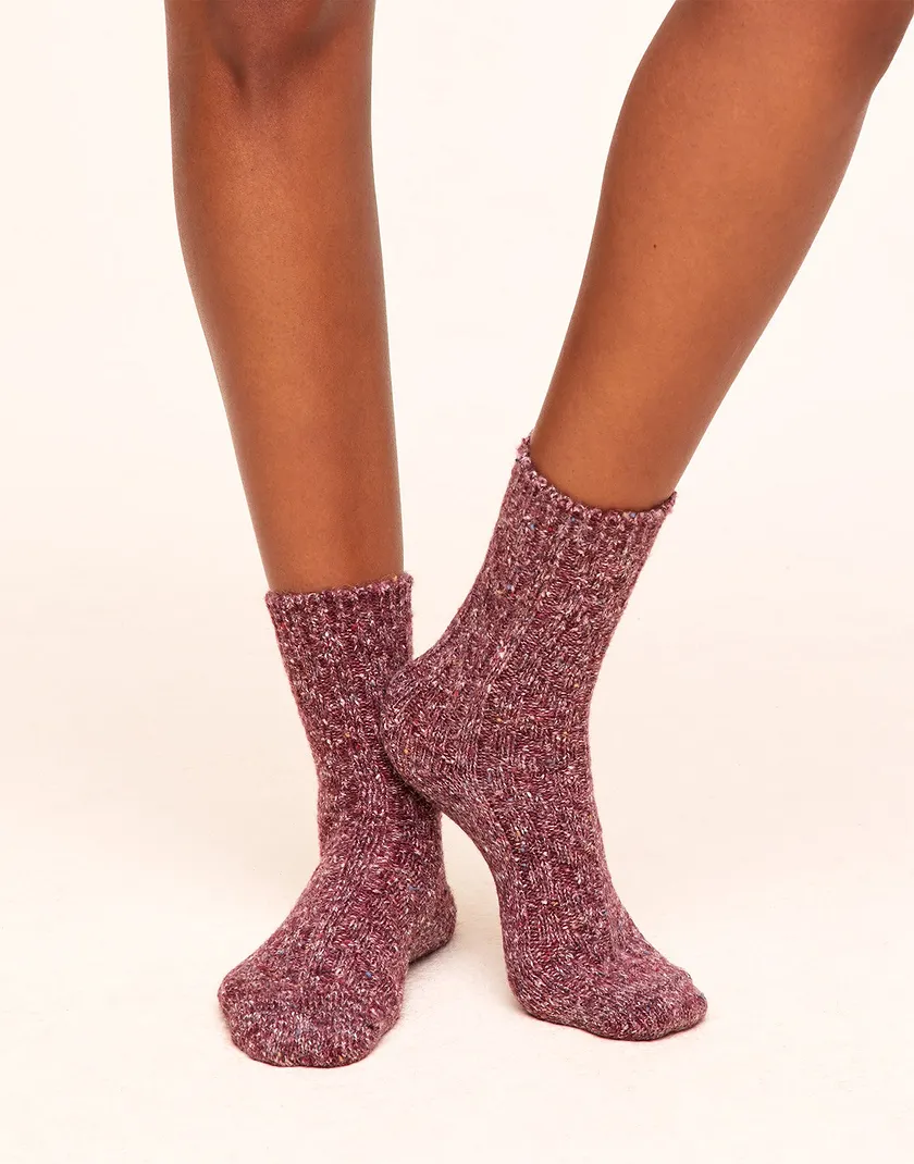 Cable Knit Red legwear bundle Model 1