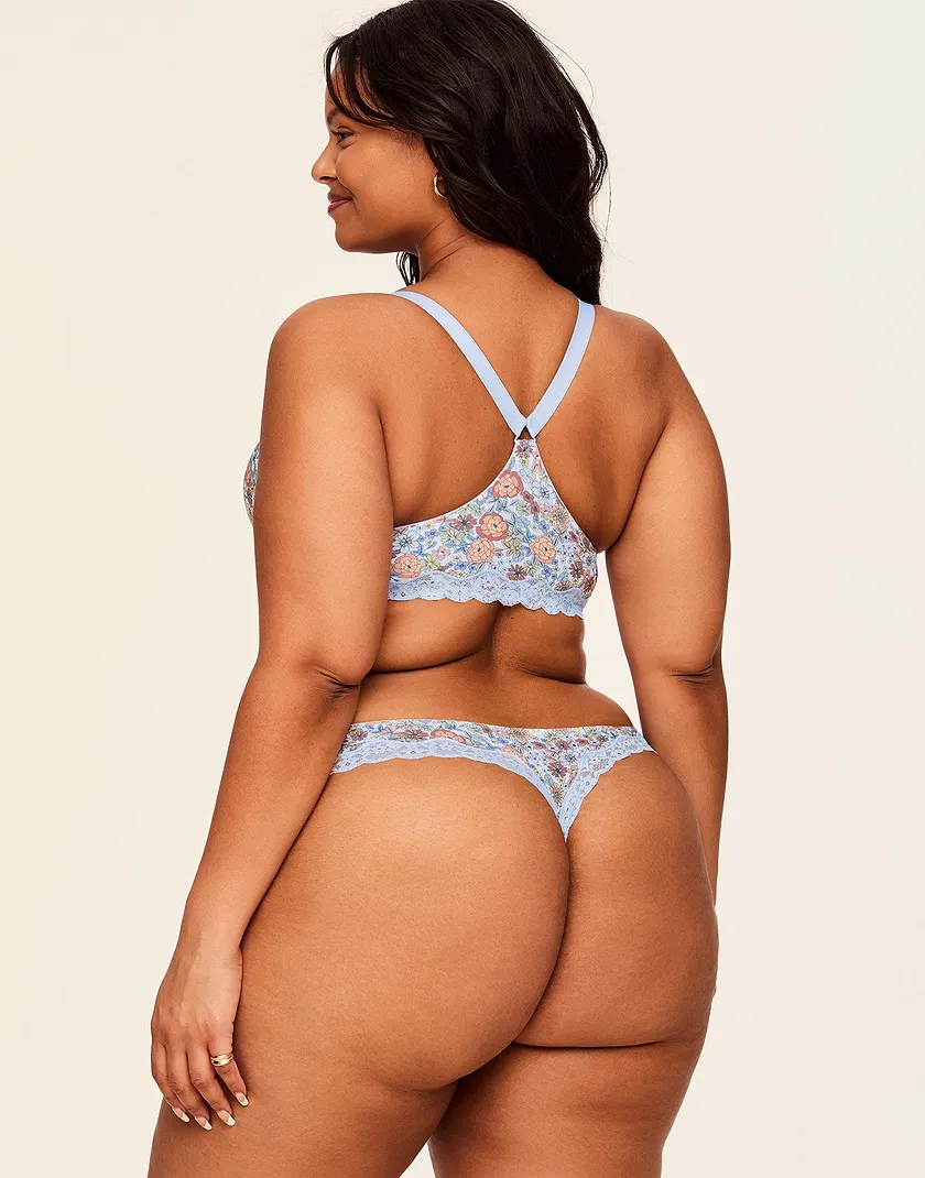 Alexis Floral White Plus Lightly Lined bra and panty bundle Model 4