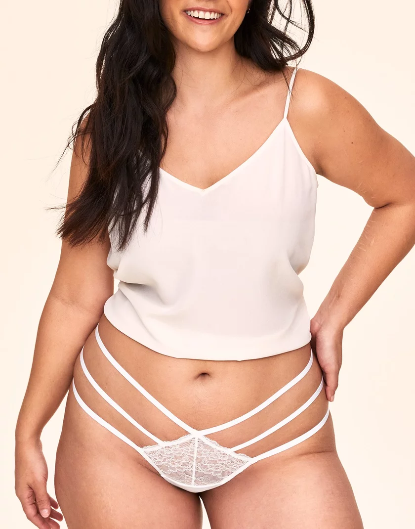 Kimberly Thong White Plus panty bundle Model 2