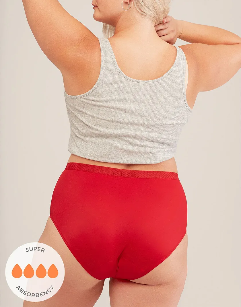 Jess High Waisted Dark Red Plus panty bundle Model 2