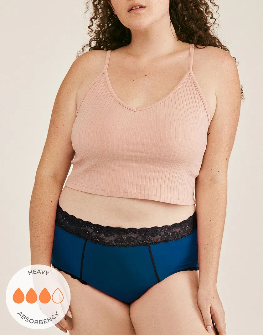 Amelia High Waisted Dark Blue Plus panty bundle Model 4