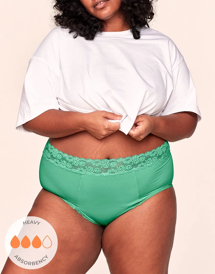 Amelia High Waisted Medium Green Plus panty bundle Model 5
