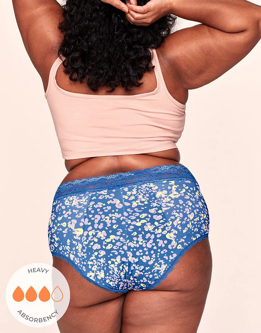 Amelia High Waisted Animal Blue Plus panty bundle Model 2