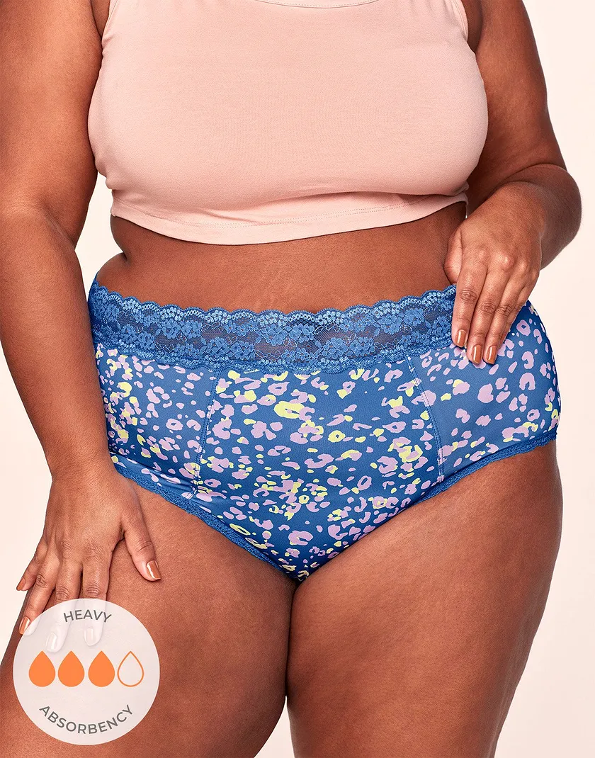 Amelia High Waisted Animal Blue Plus panty bundle Model 5