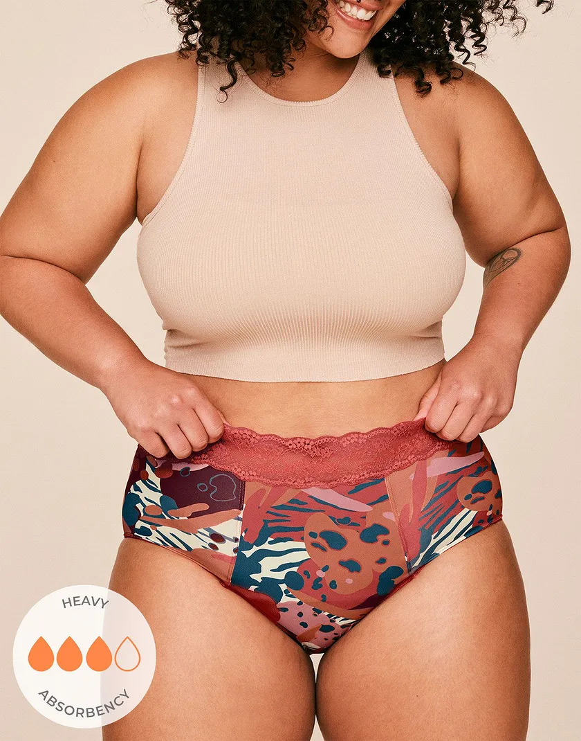 Amelia High Waisted Animal Brown Plus panty bundle Model 6