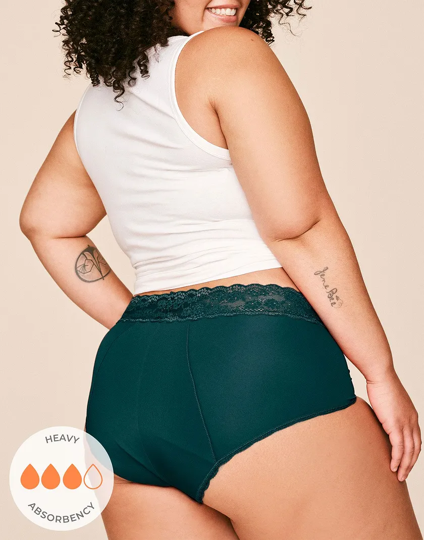 Amelia High Waisted Dark Green Plus panty bundle Model 2