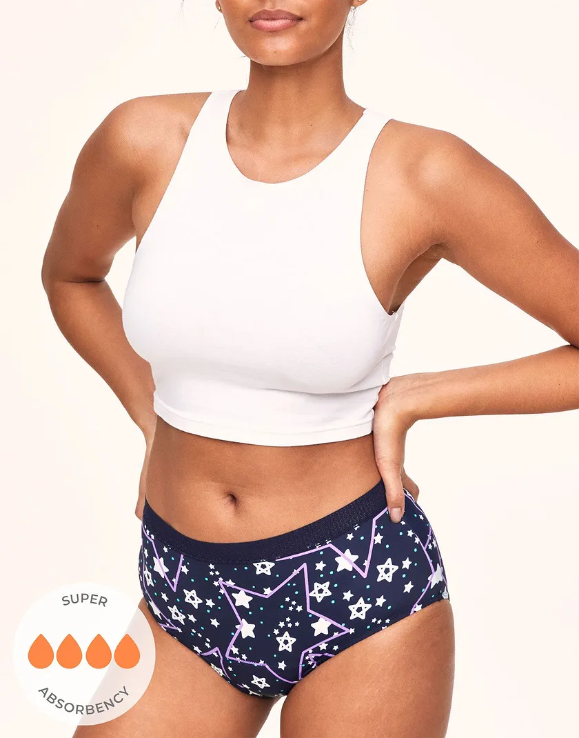 Jess High Waisted Novelty Blue panty bundle Model 2