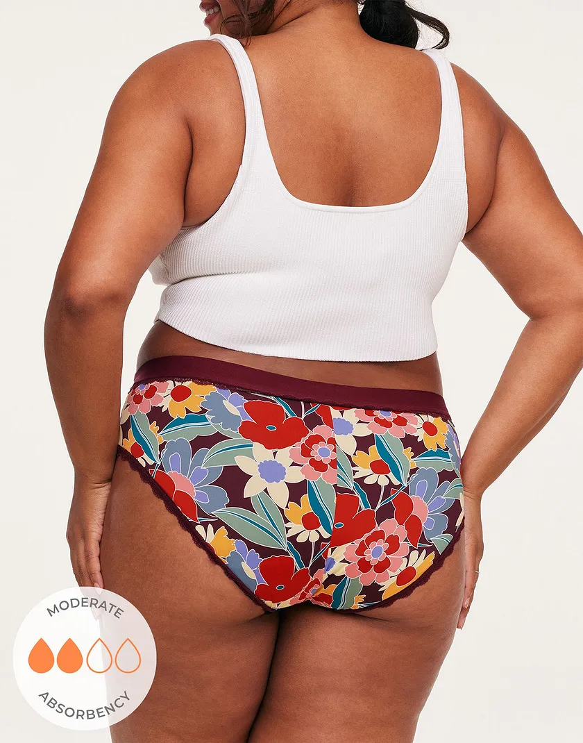 Olivia Hipster Floral Red Plus panty bundle Model 2