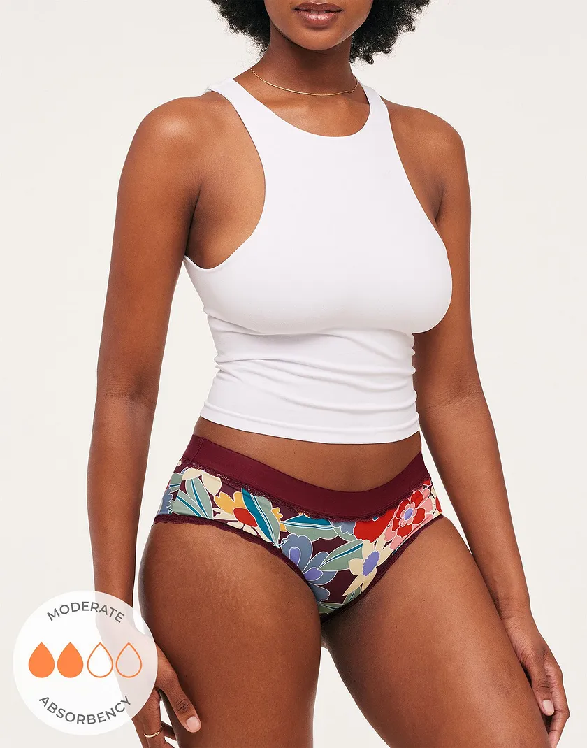 Olivia Hipster Floral Red panty bundle Model 4