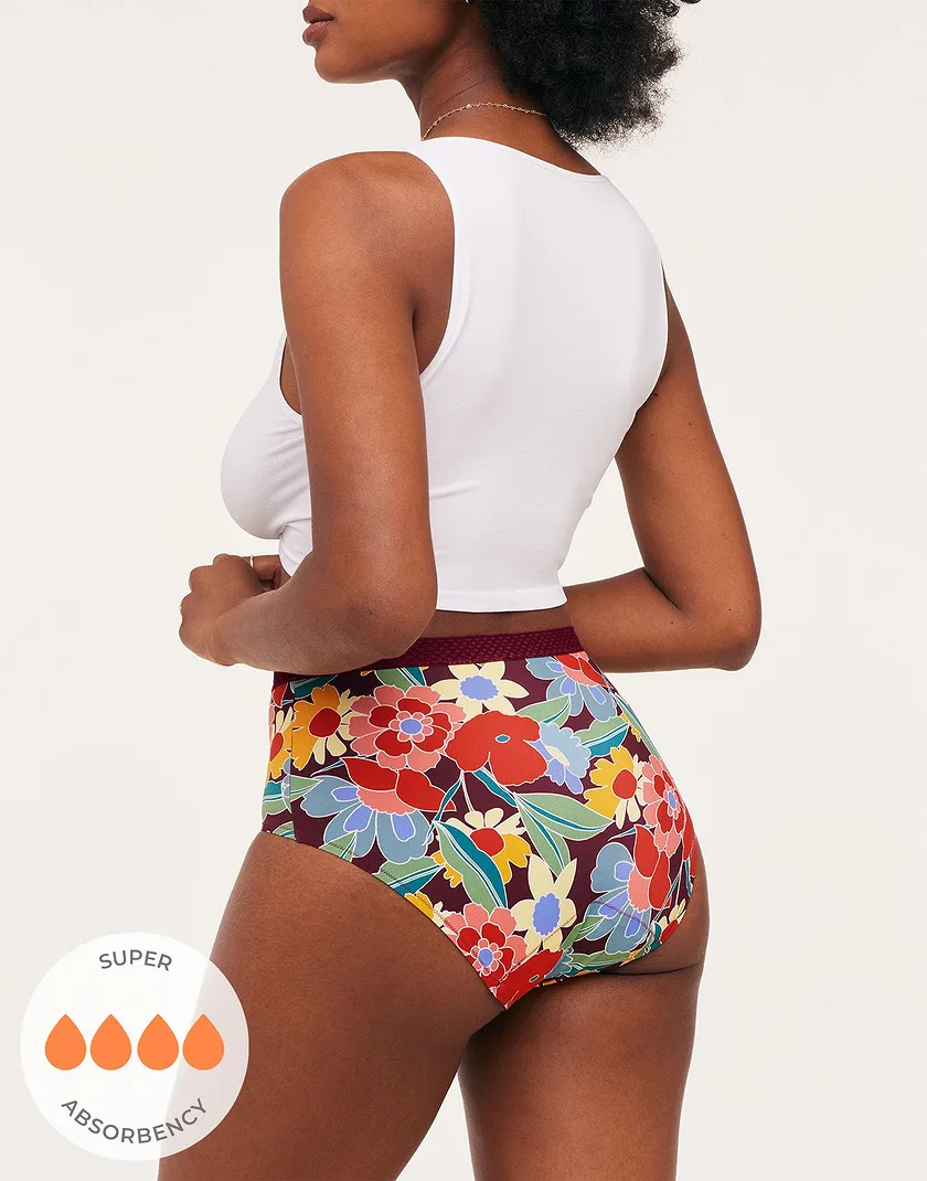 Jess High Waisted Floral Red panty bundle Model 1