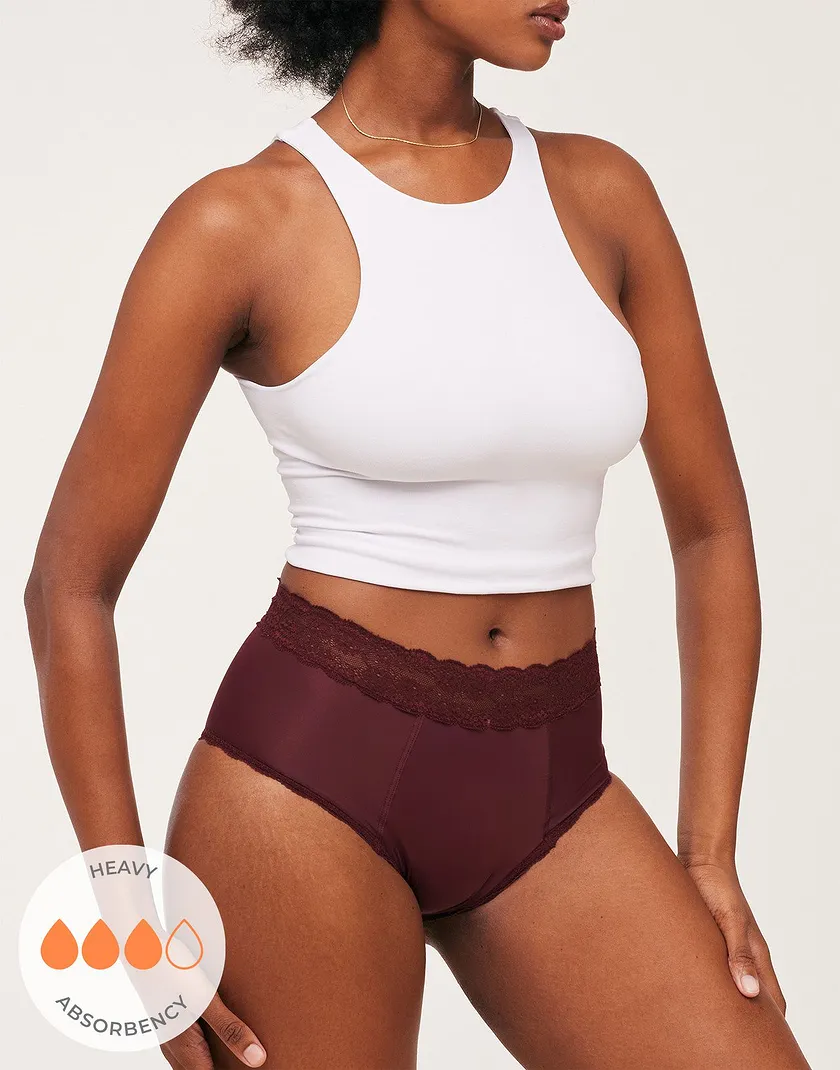 Amelia High Waisted Dark Red 2 panty bundle Model 4