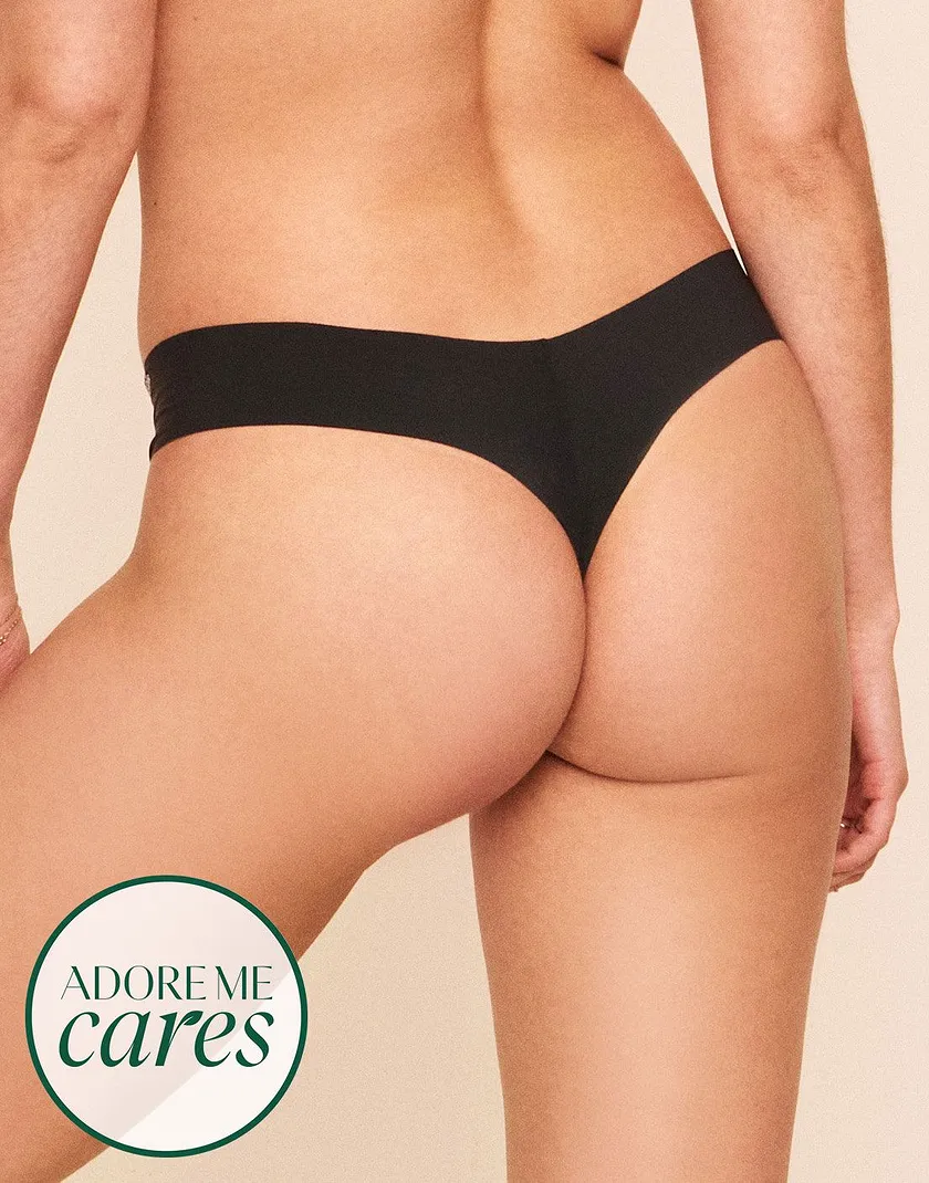 Sage Clean Cut Thong Black panty bundle Model 1