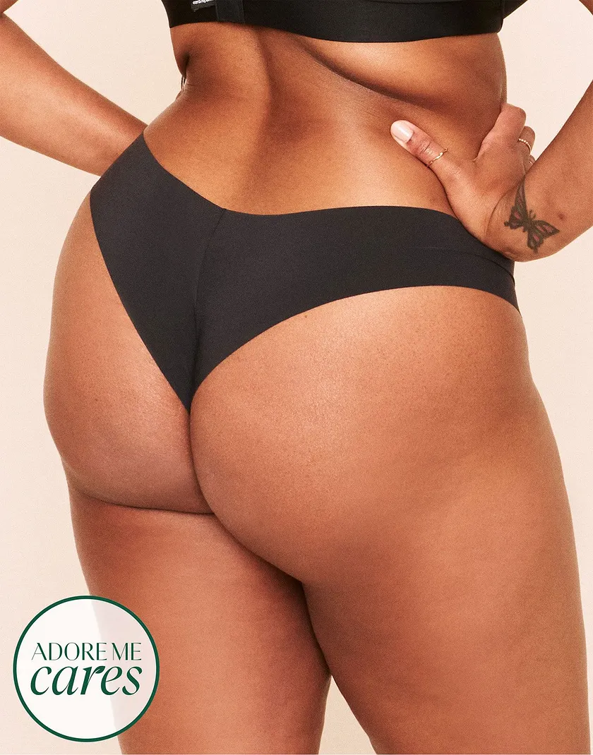 Sage Clean Cut Thong Black Plus panty bundle Model 2
