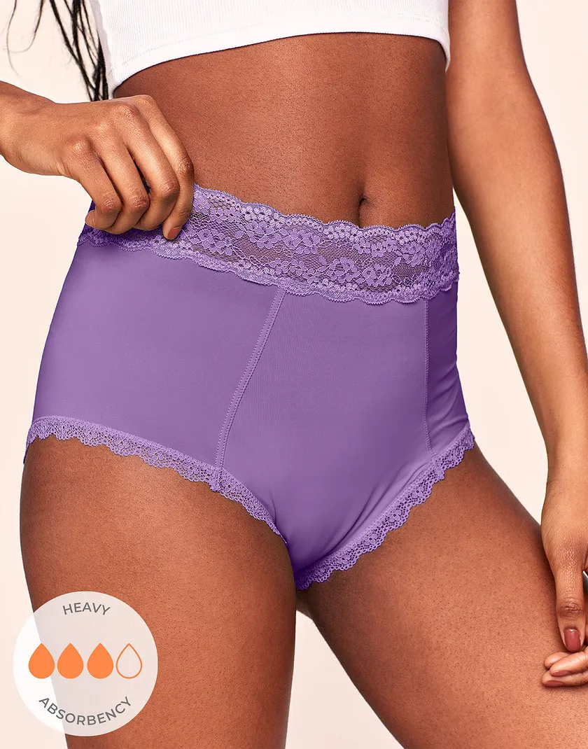 Amelia High Waisted Dark Purple panty bundle Model 1