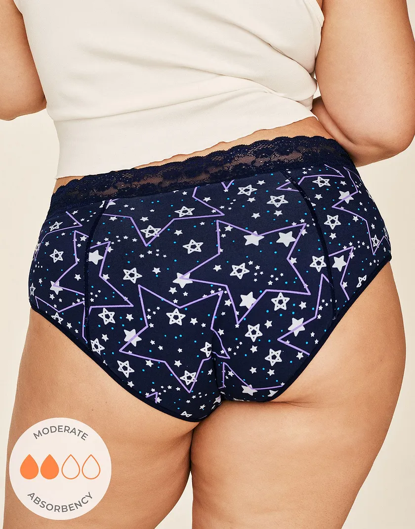Ella Midi Brief Novelty Blue 2 Plus panty bundle Model 2
