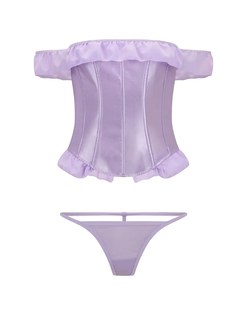 Beau Medium Purple Unlined corset bundle Still 3