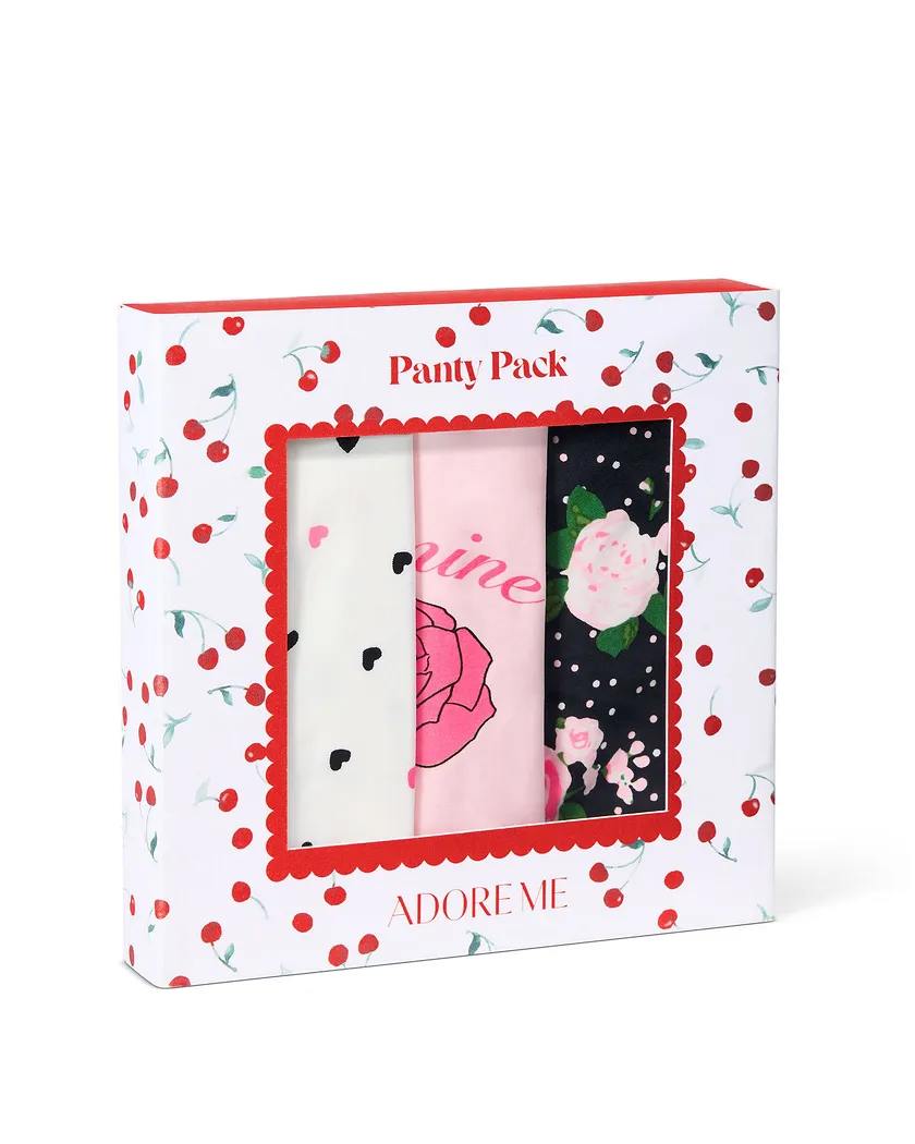 3-Pack Mabel Invisible Hipster Floral Pink Plus panty pack Still 2