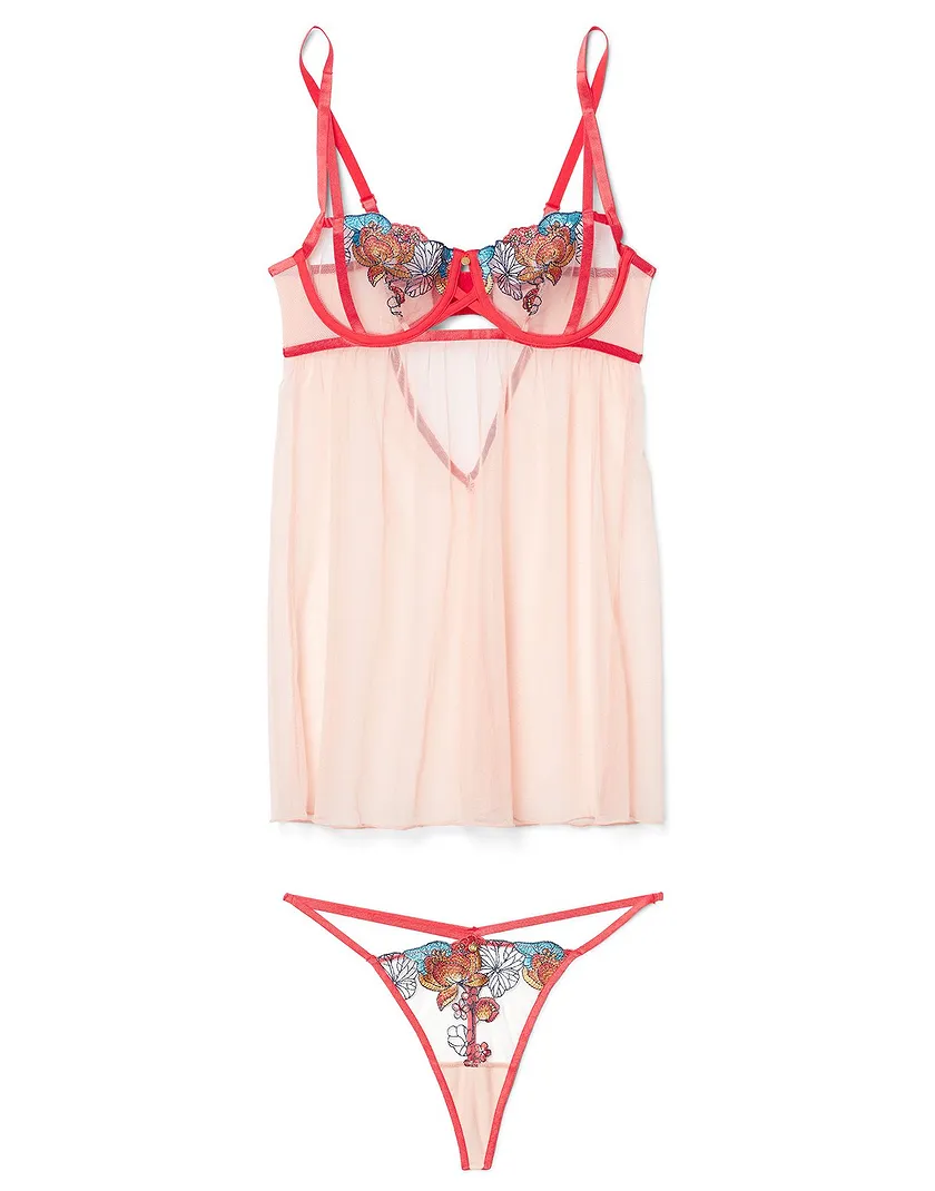 Delilah Floral Beige 2 Unlined lingerie bundle Still 2